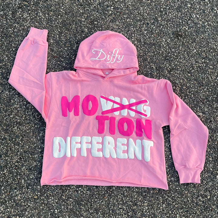 Motion different puff printing cotton street hoodie