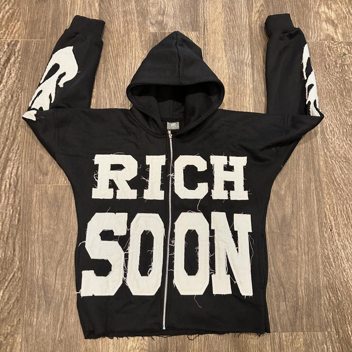 Fashionable personalized patch loose hoodie