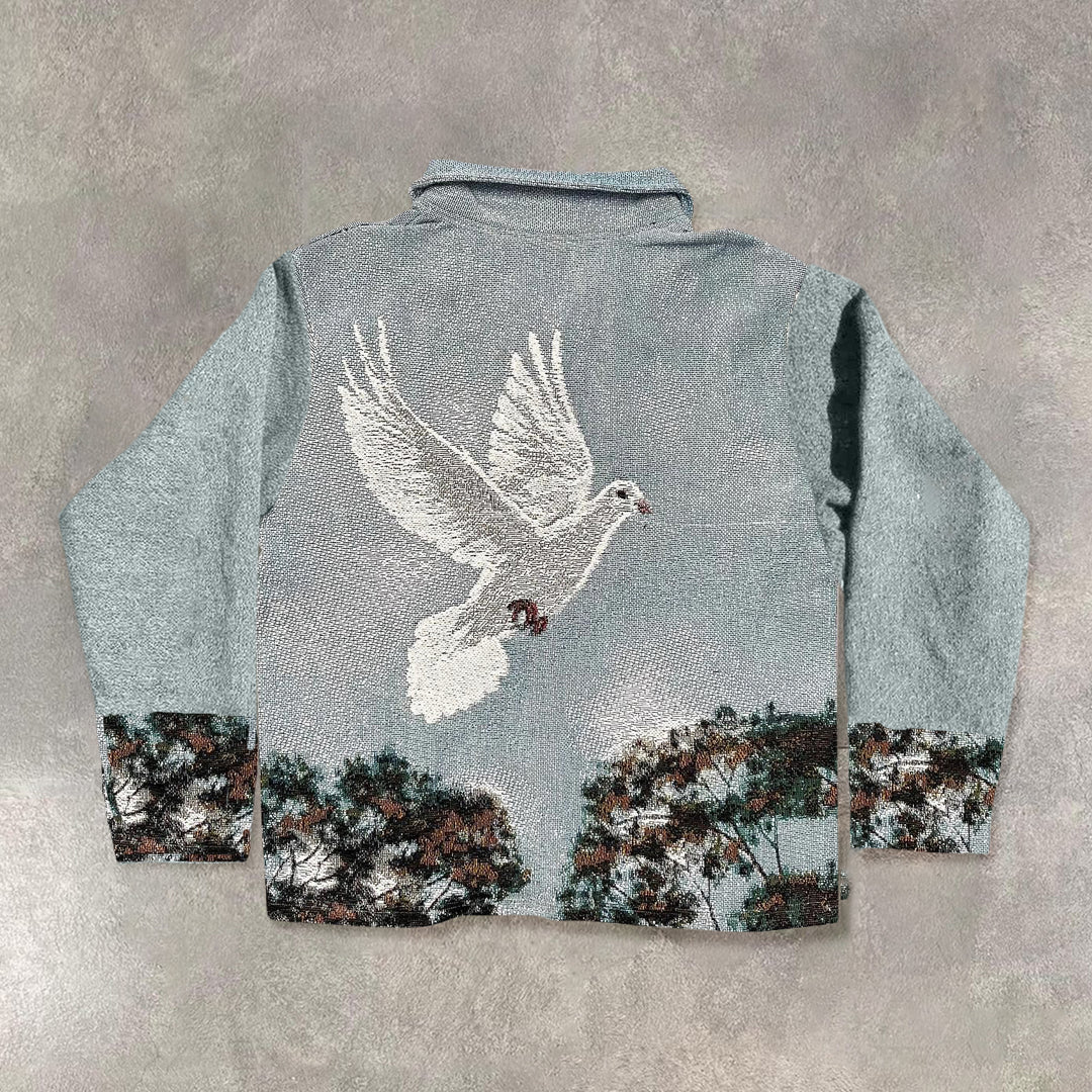 Statement Dove Pattern Tapestry Shirt
