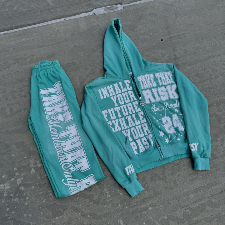 Stars Zip Hoodie Pants Two-Piece Set