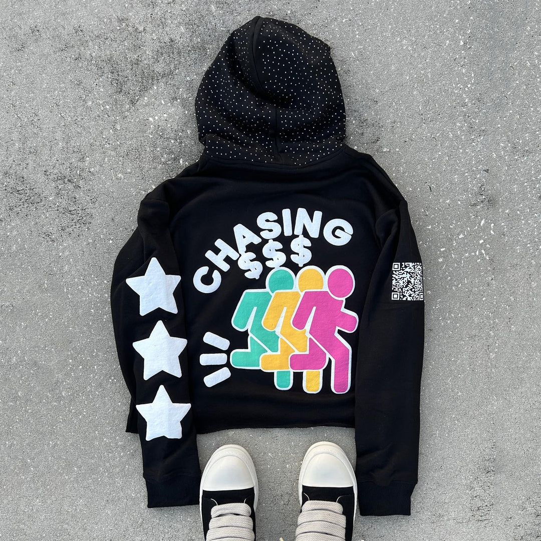 Fuck Money Printed Casual Street Hoodie