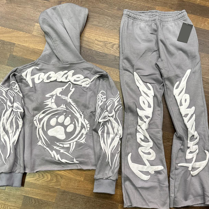 Personalized Printed Pocketless Casual Hoodie Set