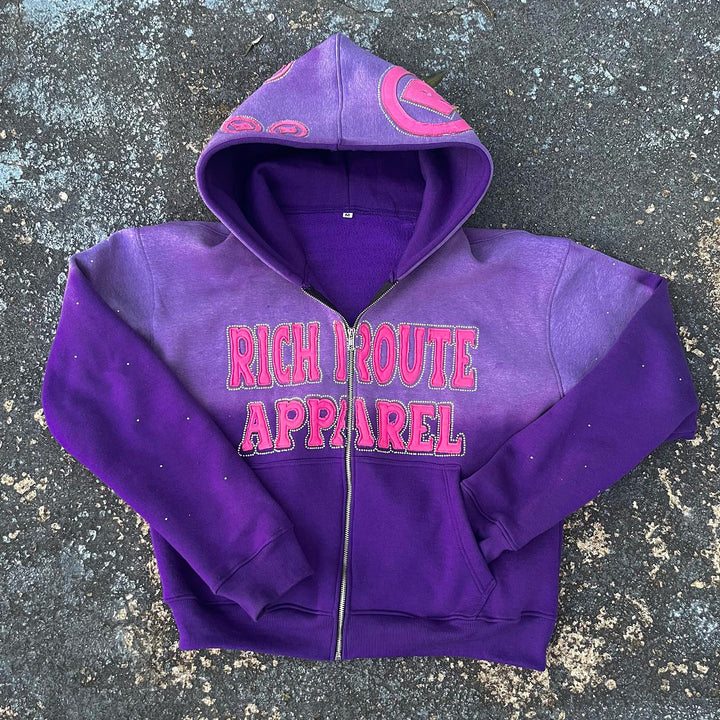 Casual Street Retro Zipper Hoodie