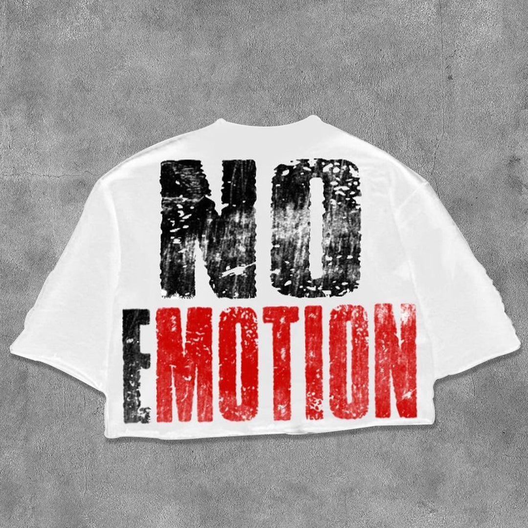 No Emotion Printed Three-quarter Sleeve T-shirt