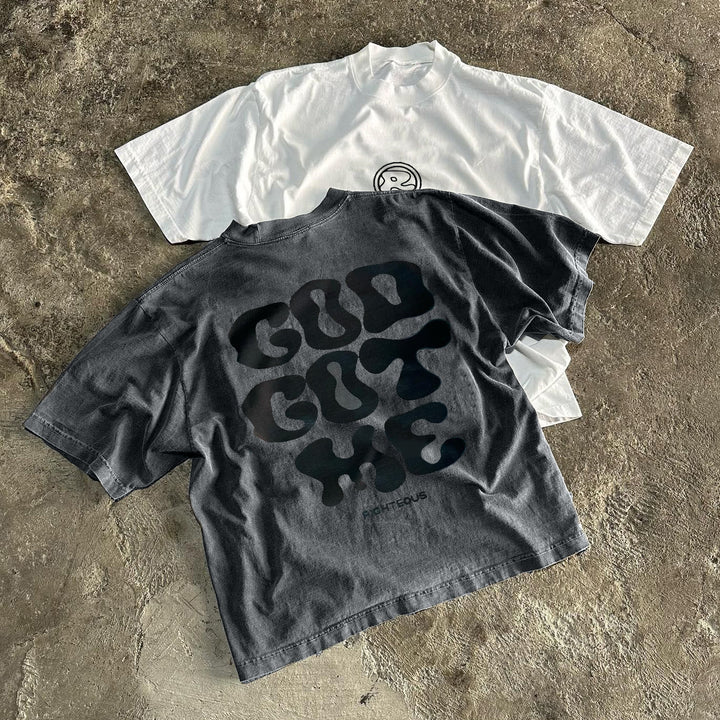 God Got Me Print Short Sleeve T-Shirt