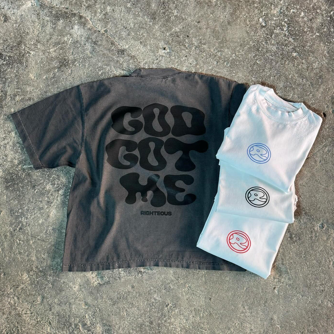 God Got Me Print Short Sleeve T-Shirt