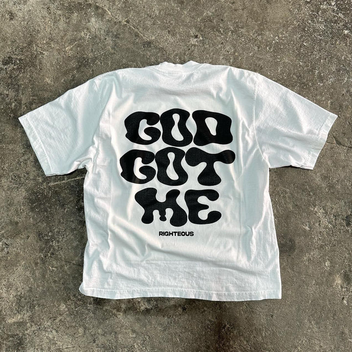 God Got Me Print Short Sleeve T-Shirt