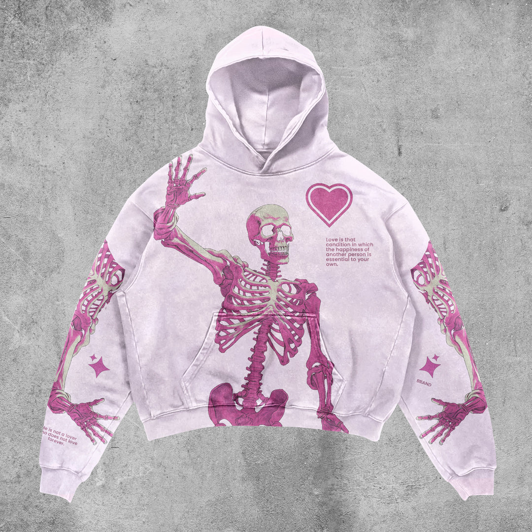 accept my love printed hoodie