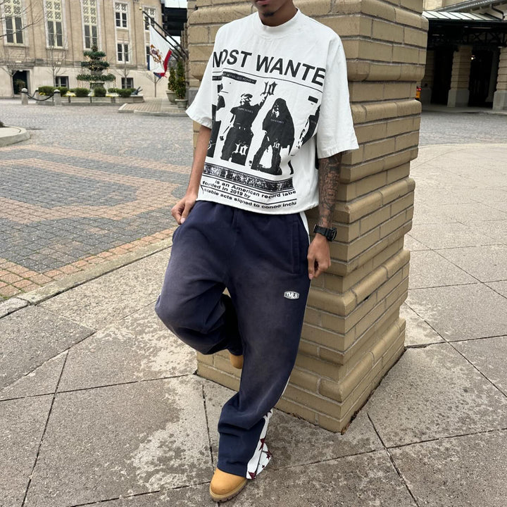 Most Wanted Print T-shirt Sweatpants Two Piece Set