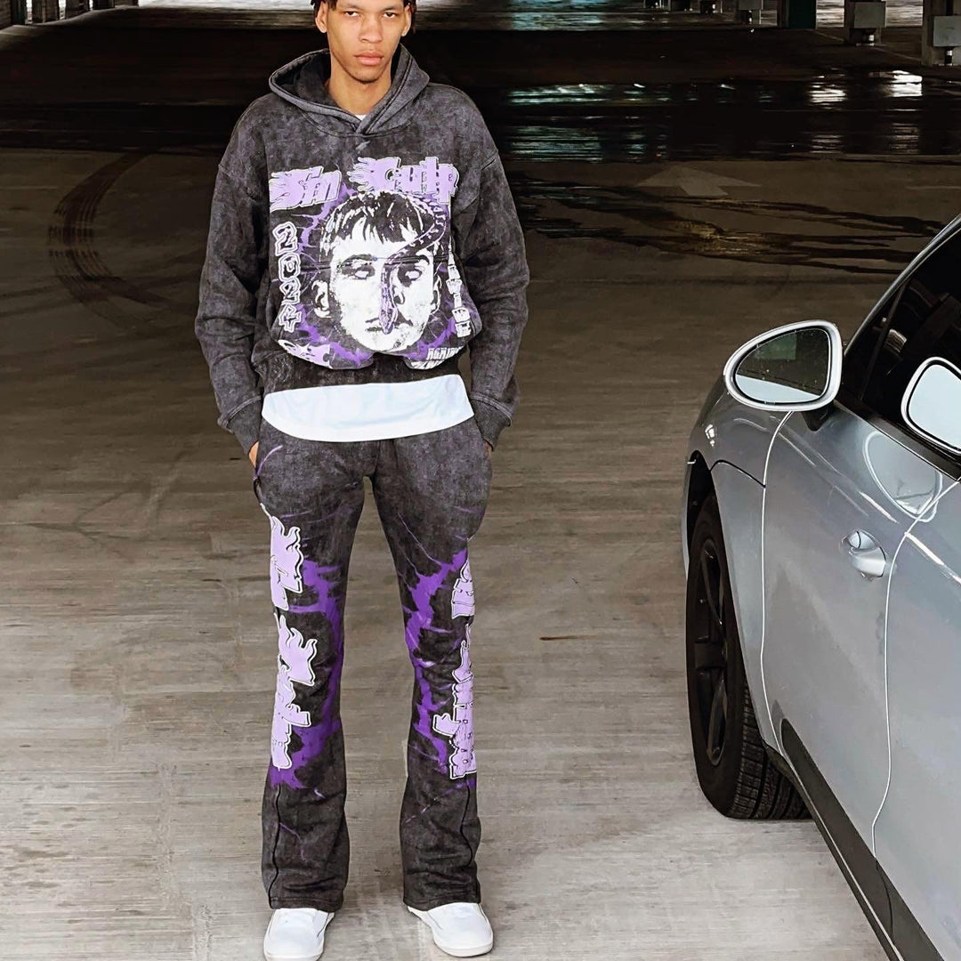 Snake Men Hoodie Pants Two-Piece Set