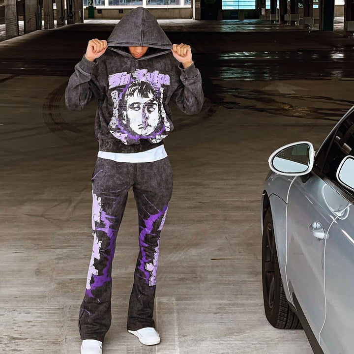 Snake Men Hoodie Pants Two-Piece Set