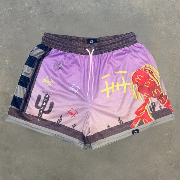 Personalized stretch contrasting sports shorts