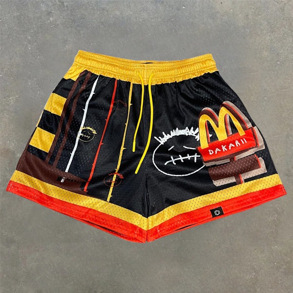 Personalized stretch contrasting sports shorts