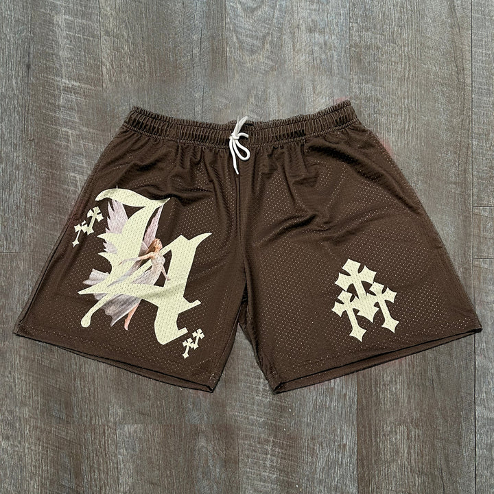 Casual personalized printed angel shorts