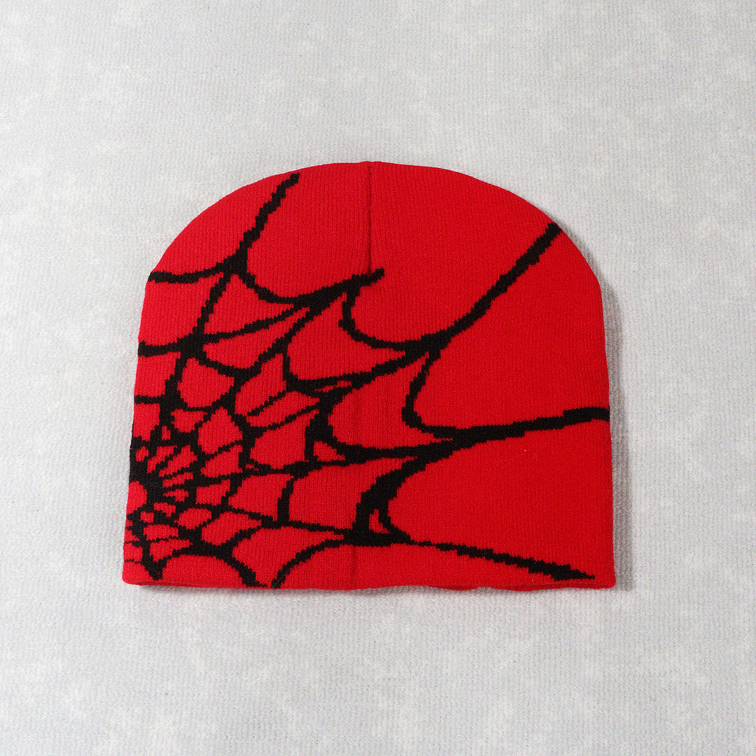 Knitted Pullover Spider Web Y2K Jacquard Hat for Men and Women