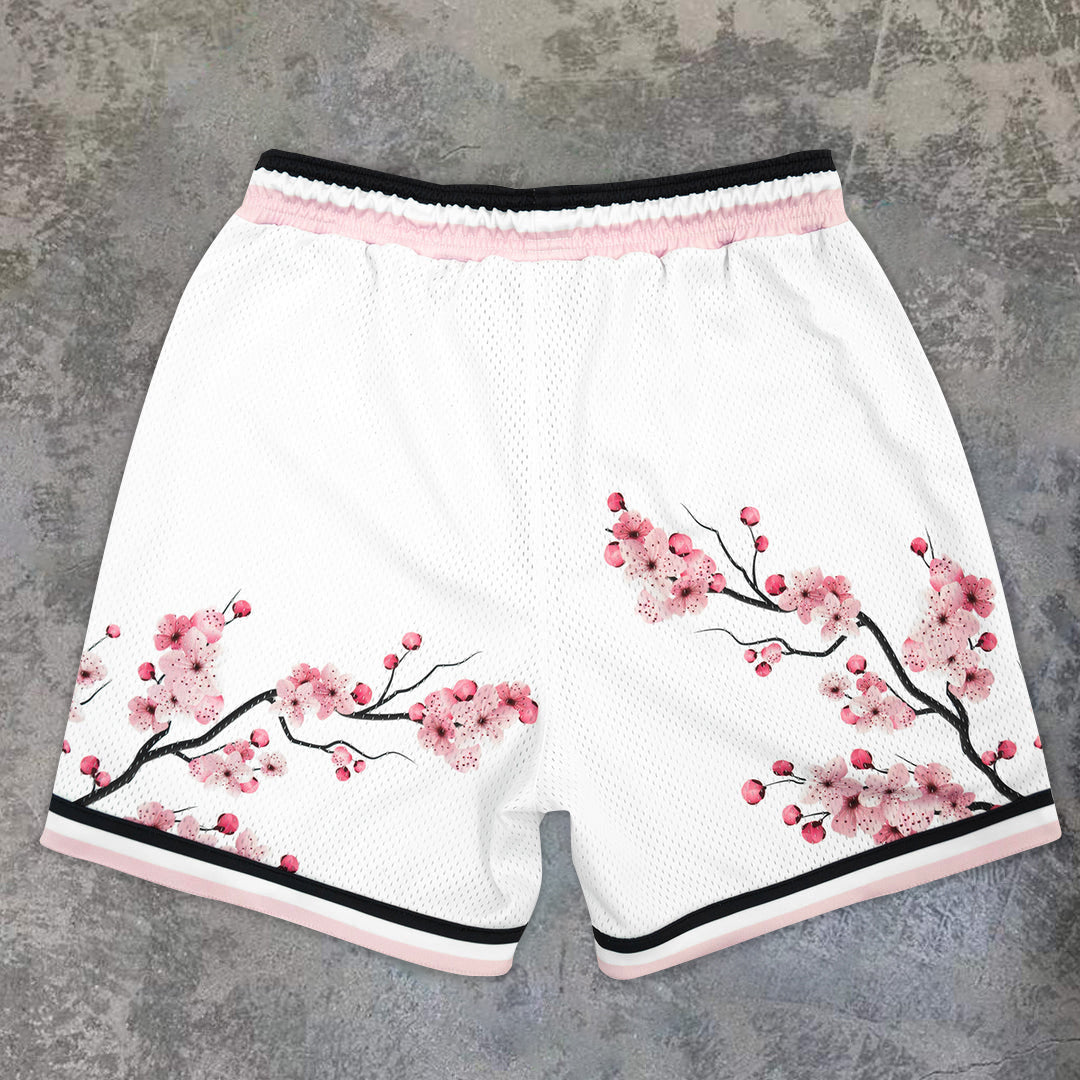 Casual Art Flower Fashion Loose Mesh Sports Shorts